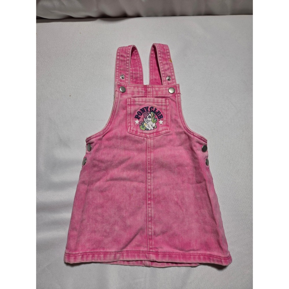 My Little Pony Pink Denim Overall Pinafore Dress Pony Club 2T SP259286RM